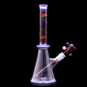 Vigil Glass 13" Worked Beaker Pink Slyme