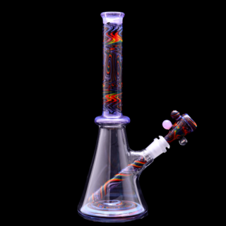 Vigil Glass 13" Worked Beaker Pink Slyme