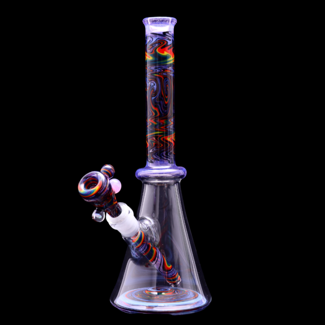 Vigil Glass 13" Worked Beaker Pink Slyme