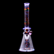 Vigil Glass 13" Worked Beaker Pink Slyme