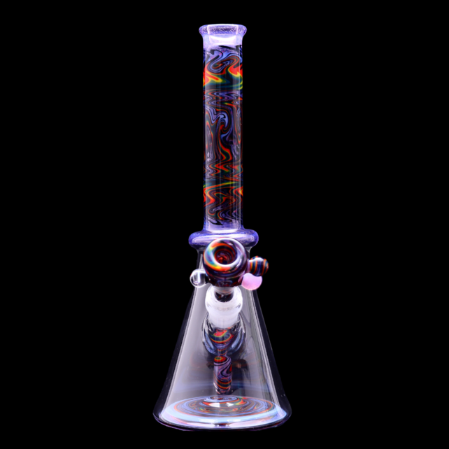 Vigil Glass 13" Worked Beaker Pink Slyme