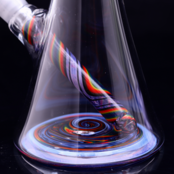 Vigil Glass 13" Worked Beaker Pink Slyme