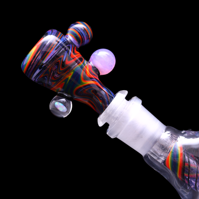 Vigil Glass 13" Worked Beaker Pink Slyme