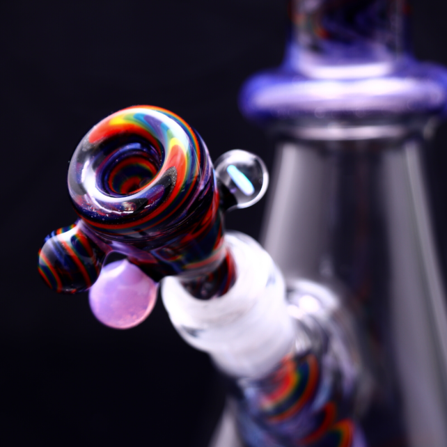 Vigil Glass 13" Worked Beaker Pink Slyme