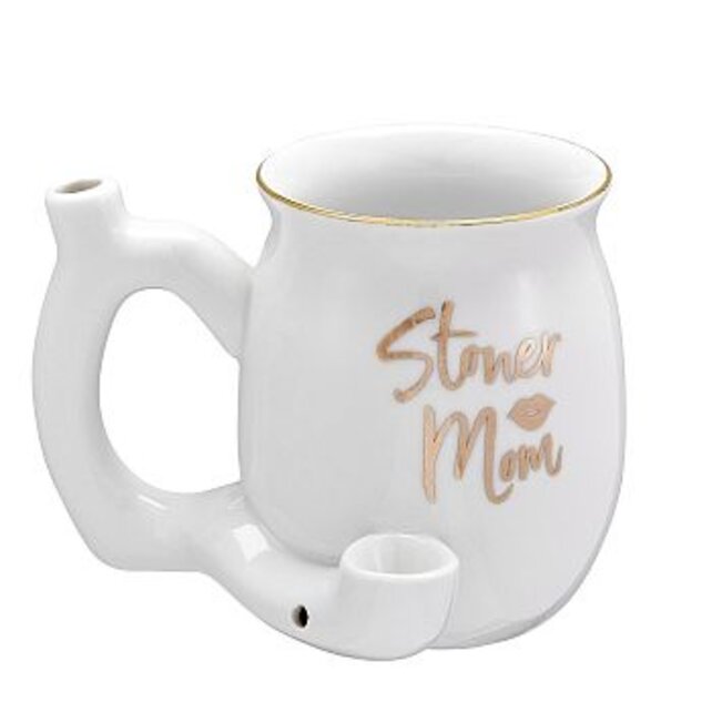 Stoner Mom Mug Pipe (White)