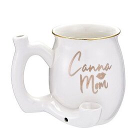 Canna Mom Small Mug Pipe (White)