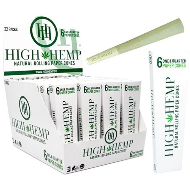 High Hemp Natural Rolling Paper Cone