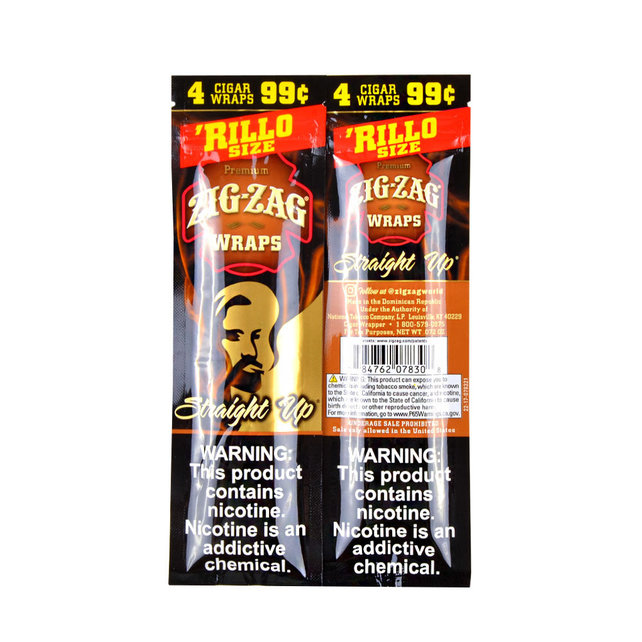 Zig-Zag Rillo Size Cigar Wraps 4 Pack