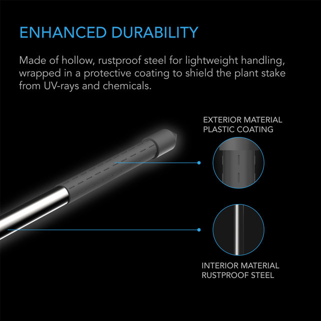 Garden plant stakes, 4 feet long, 25 pack