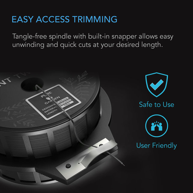 Black Twist Ties with Built-In Cutter, 100m