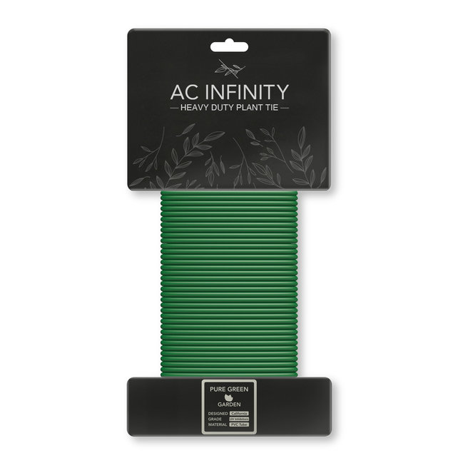 AC INFINITY, Heavy-Duty Twist Ties, Thin Rubberized Texture, 10m