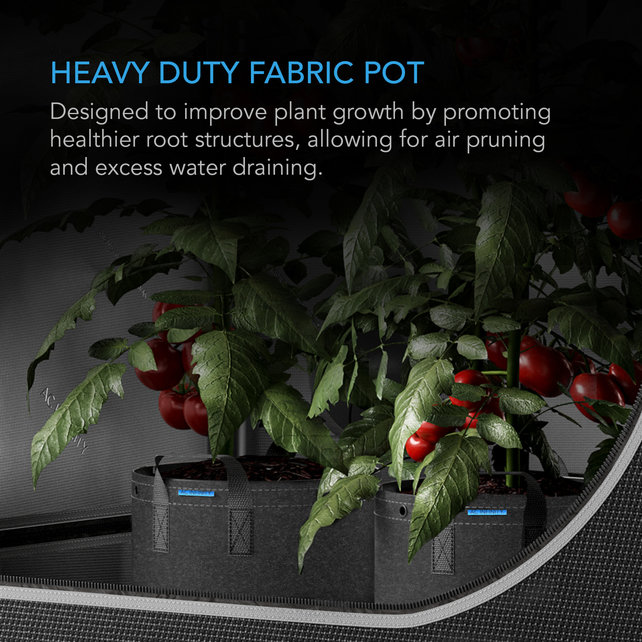 Heavy Duty Fabric Pots, 7 Gallon, 5-Pack