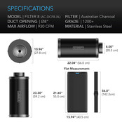 Duct Carbon Filter XL, Australian Charcoal, Extra Large, 8-Inch