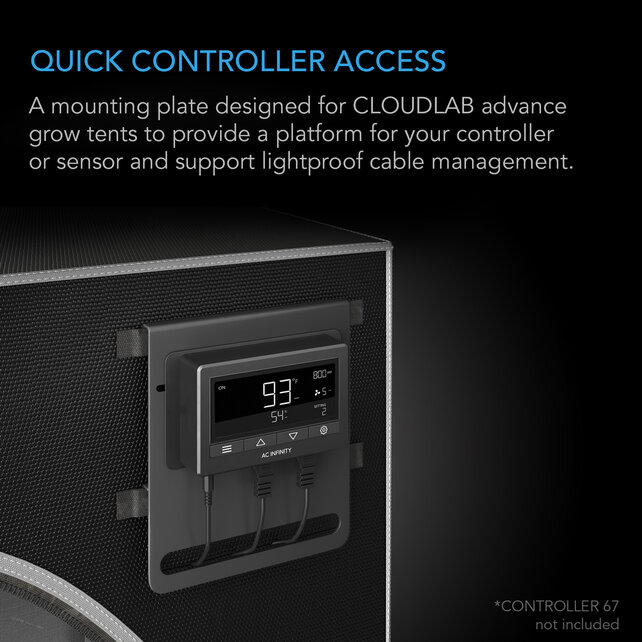 Grow Tent Mounting Plate, Steel, Powder Coat Black, 5x6壽�