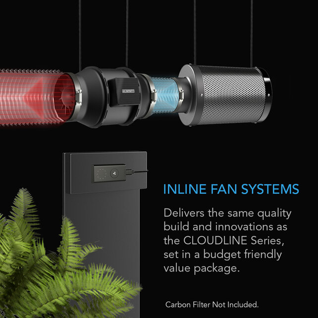 CLOUDLINE LITE A4 - Quiet Inline Fan with Speed Controller 4-Inch