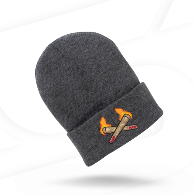 RAW Grey Burning Cone Beanie