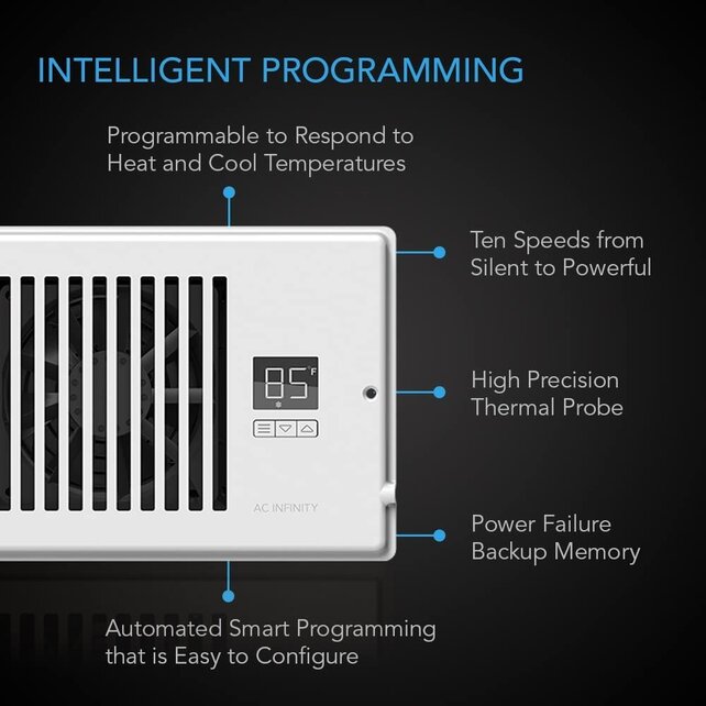 AIRTAP T4, Quiet Register Booster Fan System, Brown Bronze, for 4” x 12” Registers