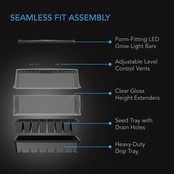 Humidity Dome, Germination Kit with LED Grow Light Bars, 5x8 Cell Tray