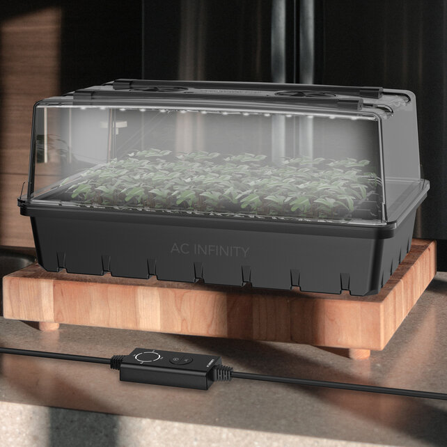 Humidity Dome, Germination Kit with LED Grow Light Bars, 5x8 Cell Tray