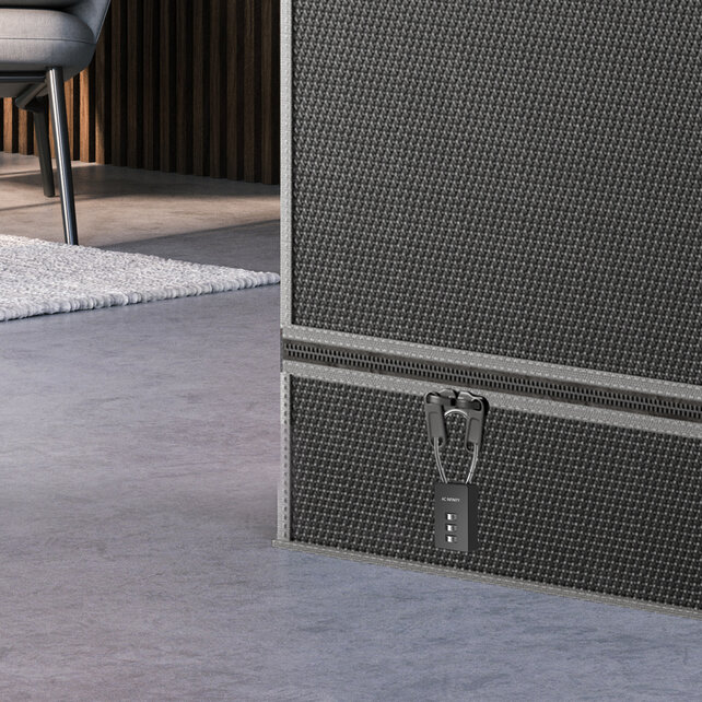 Combination Lock, Flexible Steel Cable Loop, 2-Pack