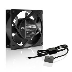 AXIAL 1238W, 120V AC Muffin Fan with Wire-Leads Adapter, 120mm x 38mm High Speed