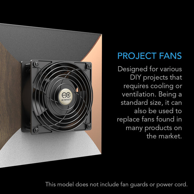 AXIAL 1238W, 120V AC Muffin Fan with Wire-Leads Adapter, 120mm x 38mm High Speed