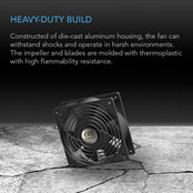 AXIAL 1238W, 120V AC Muffin Fan with Wire-Leads Adapter, 120mm x 38mm High Speed