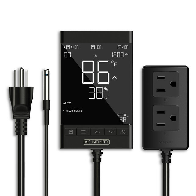 CONTROLLER 79, Smart Outlet Controller, Temperature, Humidity, Schedule Programs for Two Devices, Data App, Bluetooth