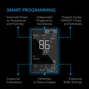CONTROLLER 79, Smart Outlet Controller, Temperature, Humidity, Schedule Programs for Two Devices, Data App, Bluetooth