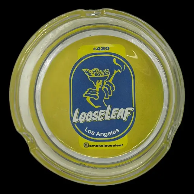 Loose Leaf Glass Ashtray -