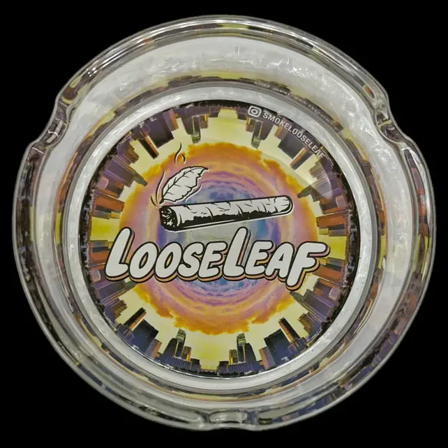 Loose Leaf Glass Ashtray -
