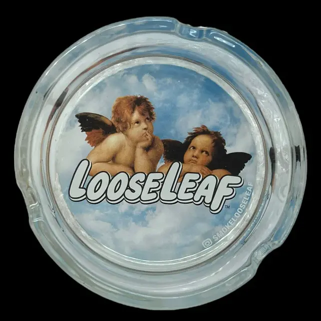 Loose Leaf Glass Ashtray -