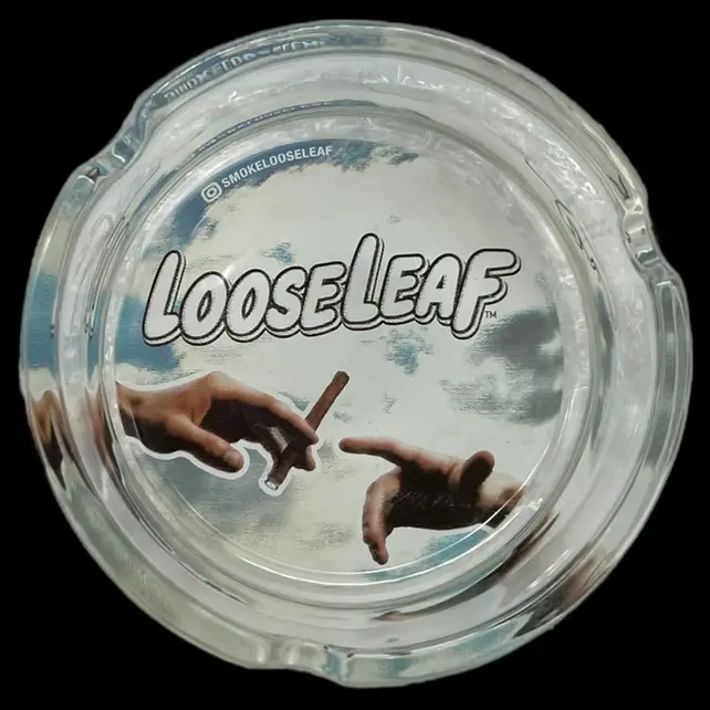 Loose Leaf Glass Ashtray -