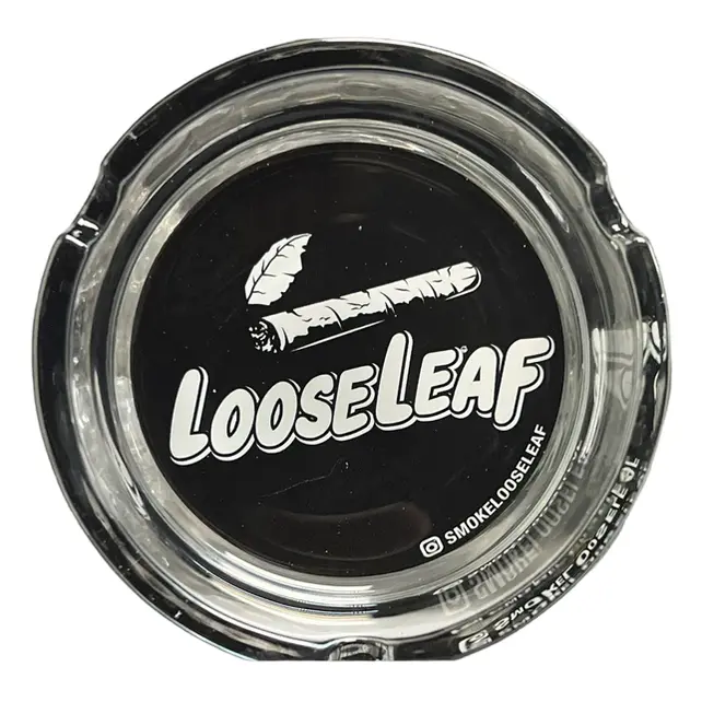 Loose Leaf Glass Ashtray -