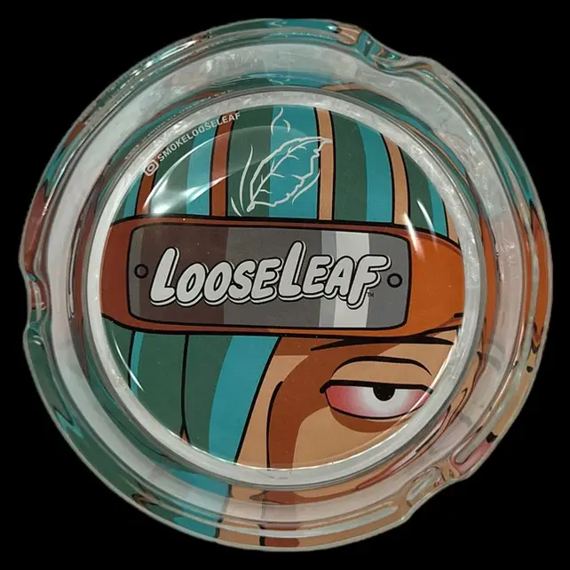 Loose Leaf Glass Ashtray -