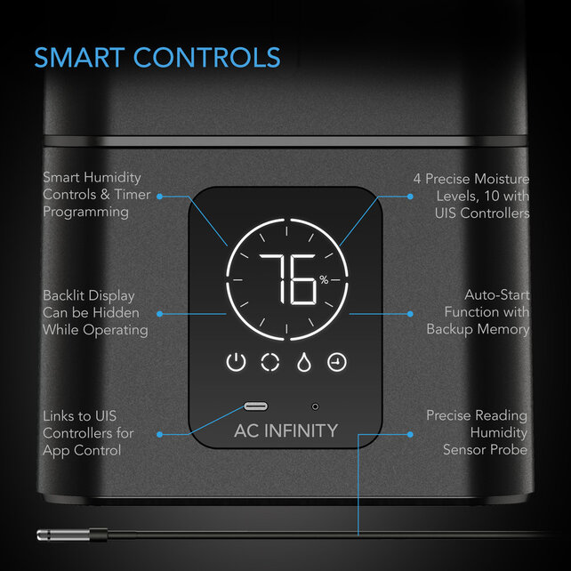 AC Infinity CloudForge T7 Humidifier 15L Smart Controls Targeted Vaporizing