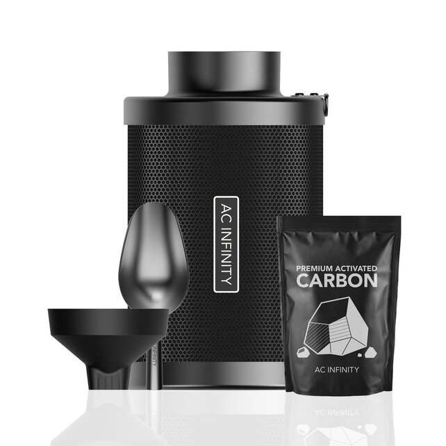 Refillable Carbon Filter Kit, with Charcoal Refill, 4-Inch