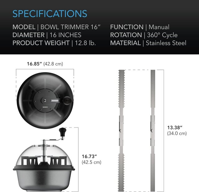Bud Bowl Trimmer Twist Spin Cut W/ Clear Visibility Dome, 16 INCH