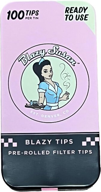 Blazy Susan Filter Tips Pre Rolled 100 Count Tin