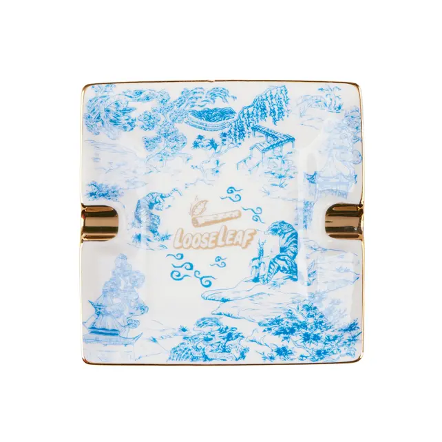 Loose Leaf Porcelain Ashtray