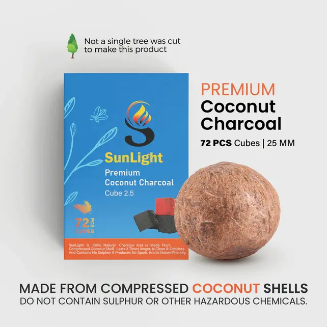 Sunlight Coconut Charcoal 72 Pieces (1KG)
