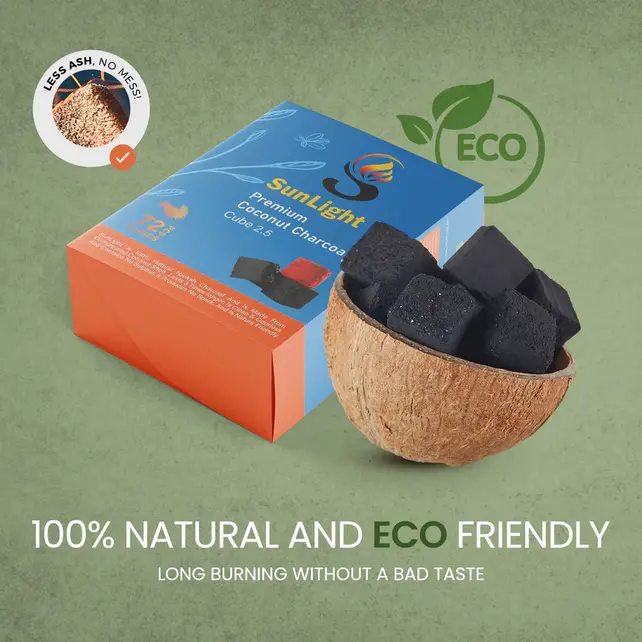 Sunlight Coconut Charcoal 72 Pieces (1KG)