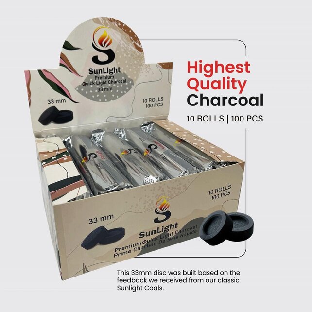 Sunlight Instant Light Charcoal 33MM Box of 10