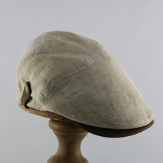 MAGILL HAT LINEN CAP WITH LEATHER TRIM