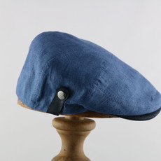 MAGILL HAT LINEN CAP WITH LEATHER TRIM