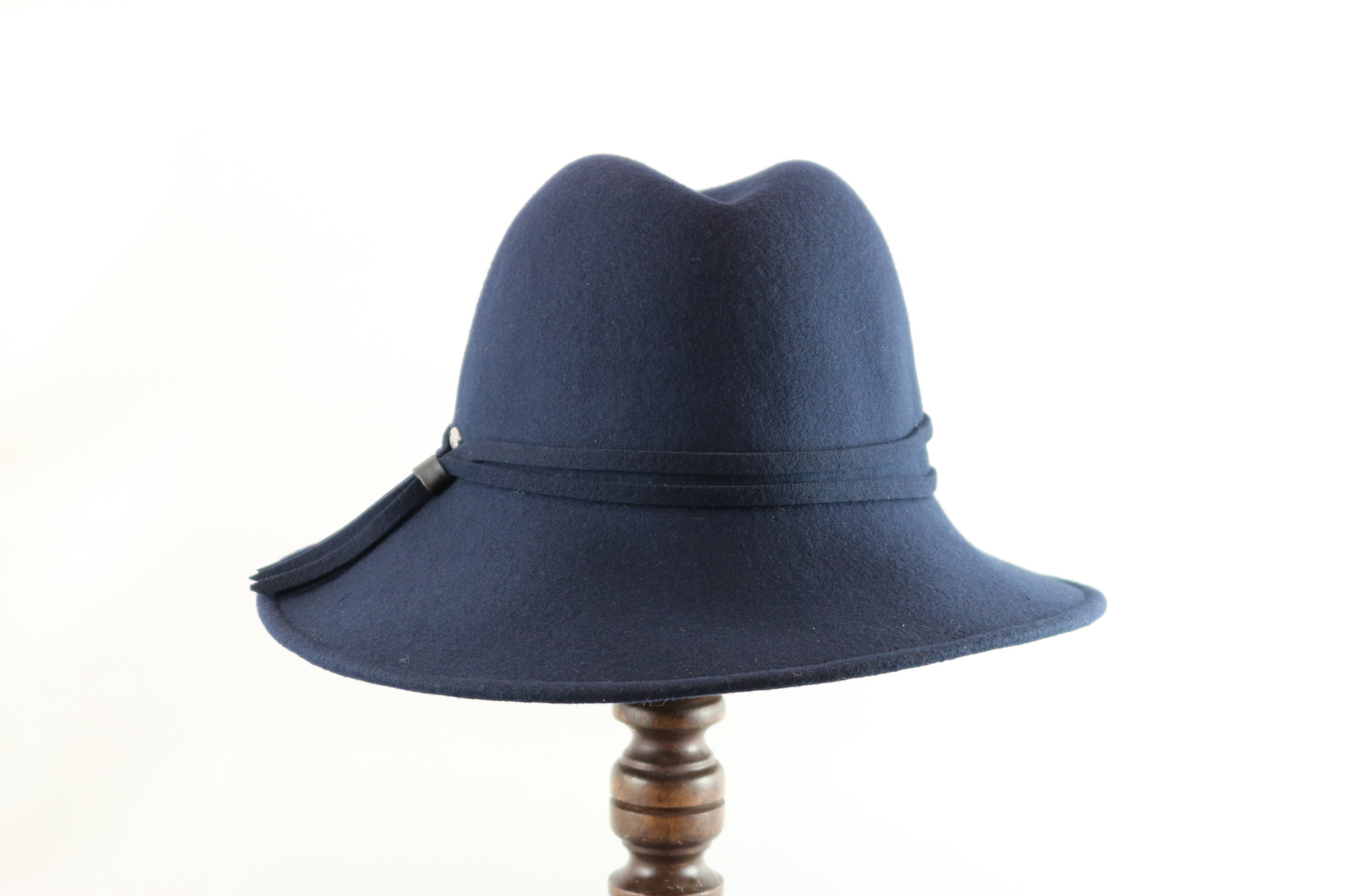 ASYMMETRICAL BRIM FELT FEDORA WITH 