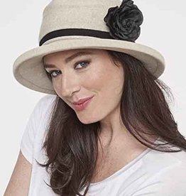 PARKHURST WIDE BRIM HAT WITH FLOWER