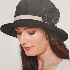 PARKHURST WIDE BRIM HAT WITH FLOWER