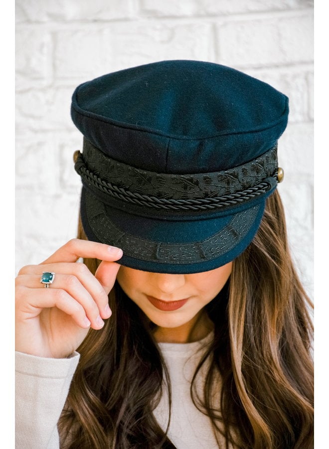 Meet Me At The Station Cabby Hat - Navy