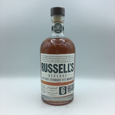 Russell's Reserve Rye 6 Year 750ML Russell's Reserve Rye 6 Year 750ML